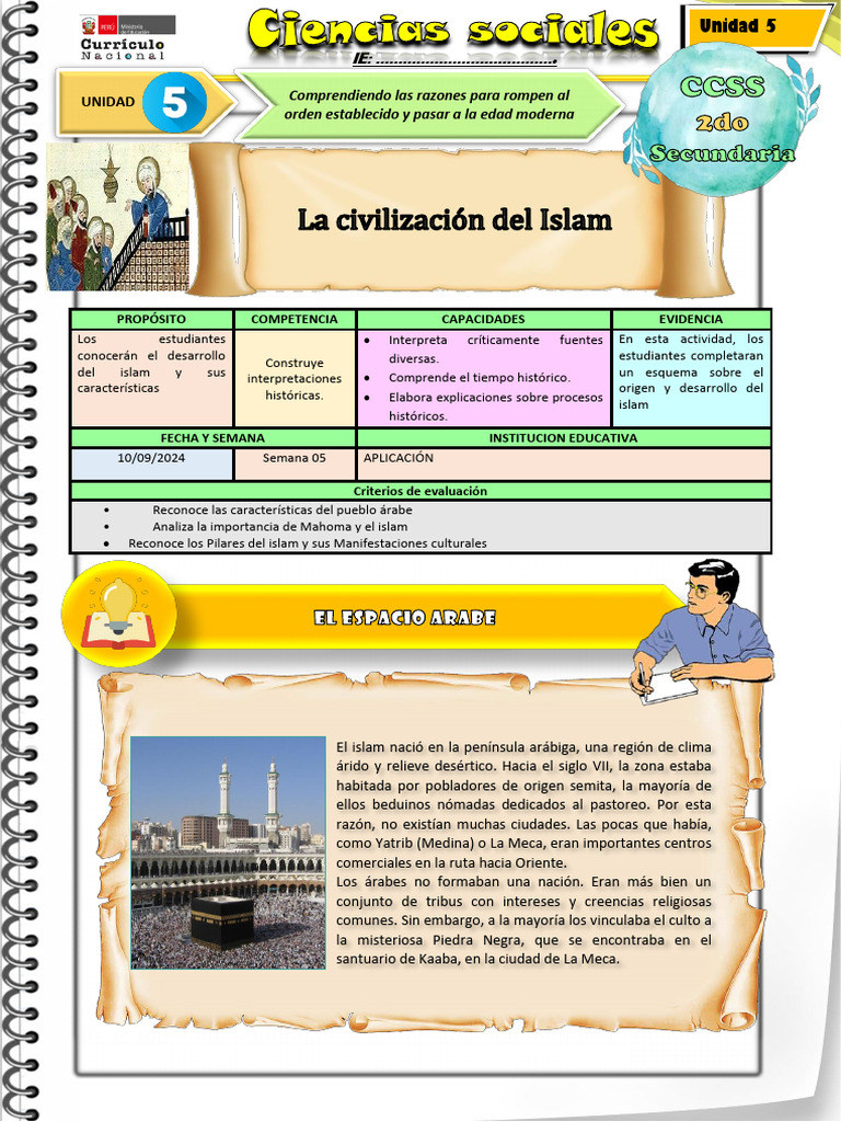 Ficha de Actividad CCSS 2°-Semana 5 Uni 5 | PDF