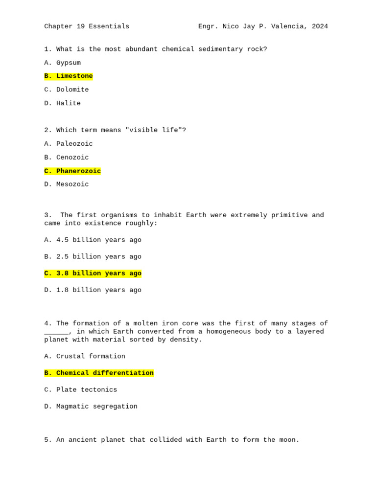 Chapter 19 Earths Evolution Through Geologic Time Pdf