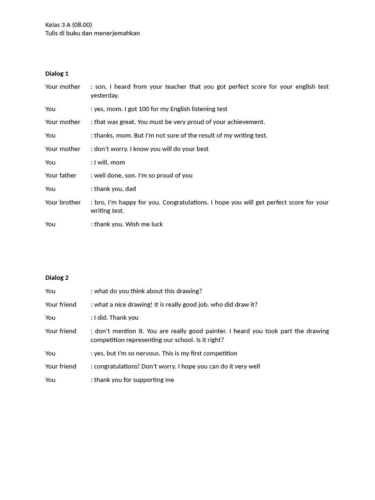 3A Menulis& Translate | PDF