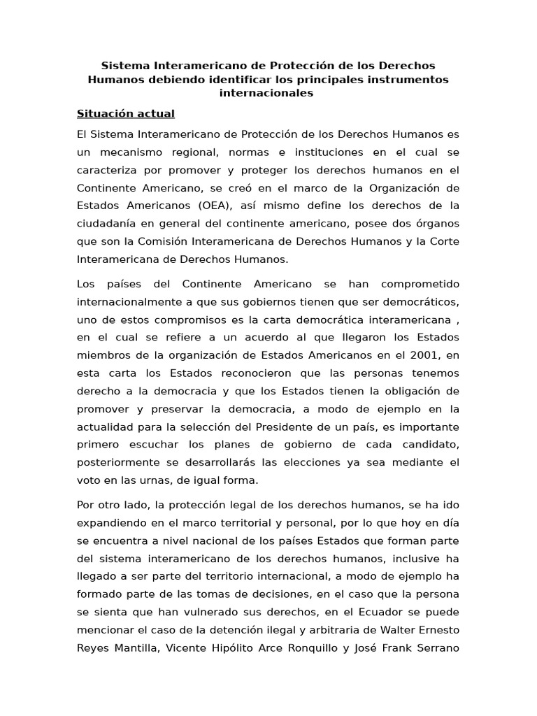 Sistema Interamericano de Derechos Humanos | PDF | Democracia | Política