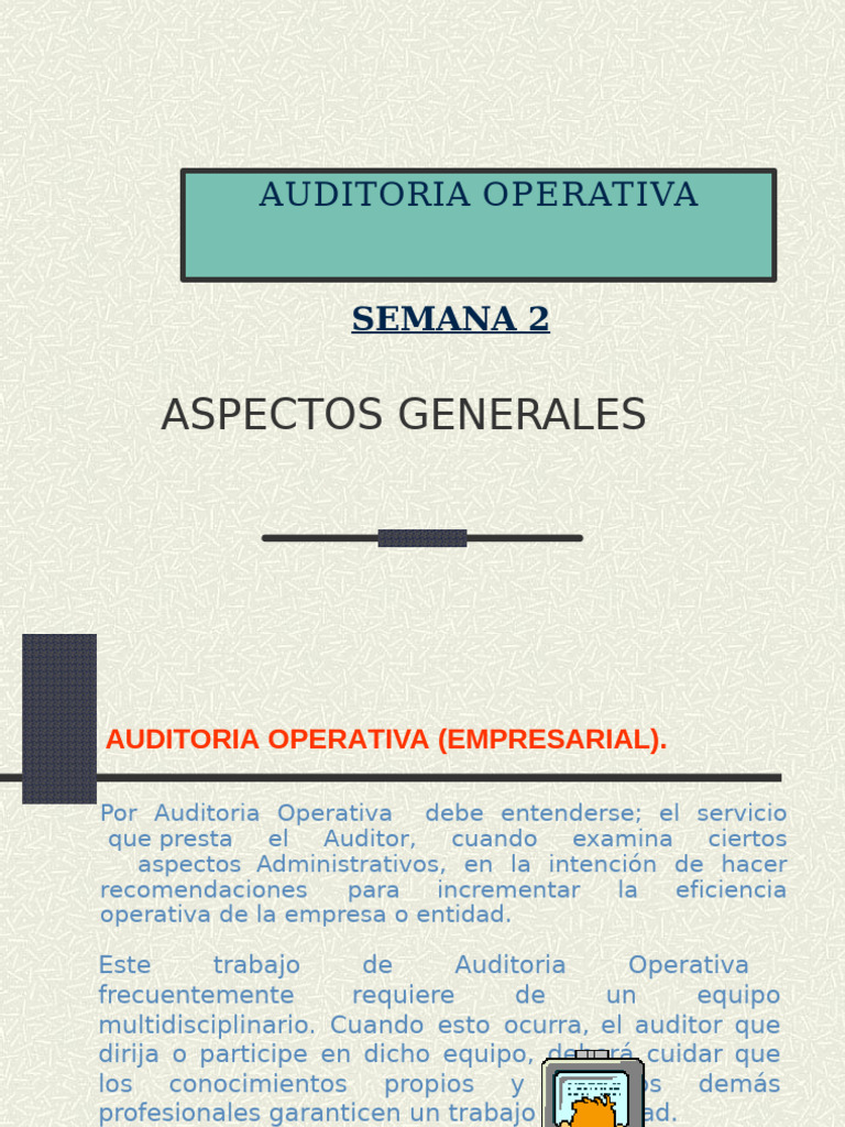 1ra CLASE Aspectos Generales de La Auditoria Operativa | PDF
