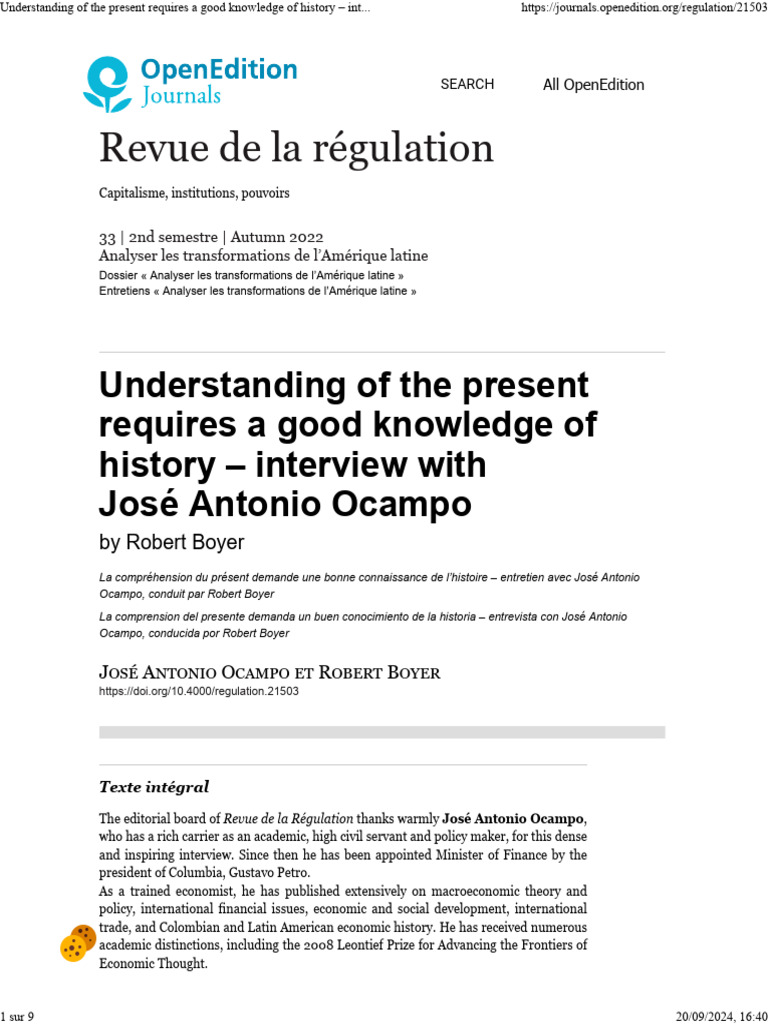 Understanding of The Present Requires A Good Knowledge of History - Itw ...