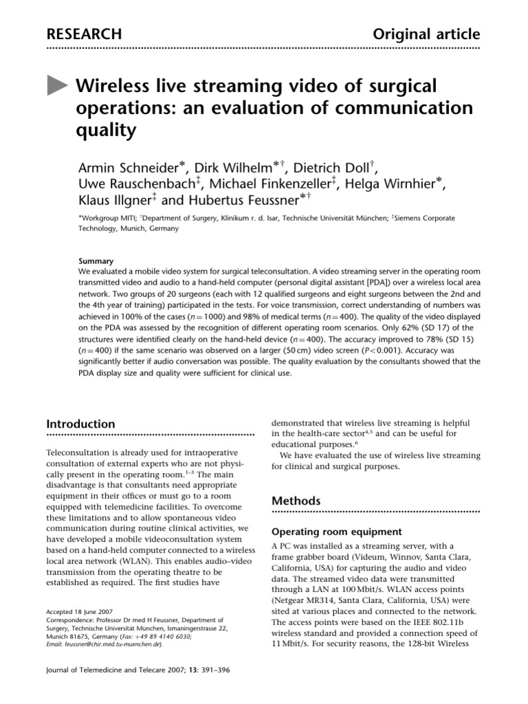 2007 - Wireless Live Streaming - Communication Quality - Schneider Et ...