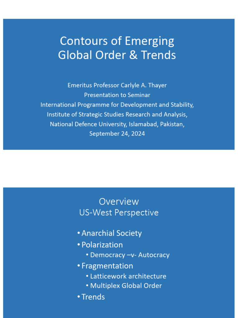 Anarchial Society and Global Trends | PDF | International Security ...