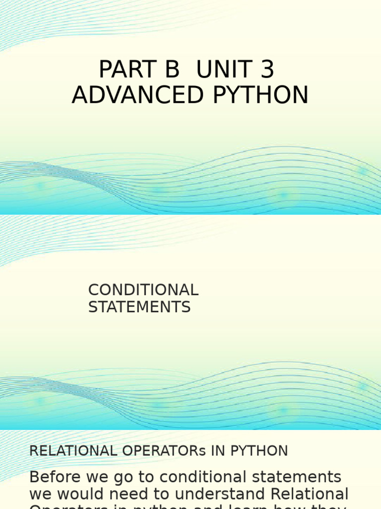 Notes-Class 09 Python Conditional Statements | PDF