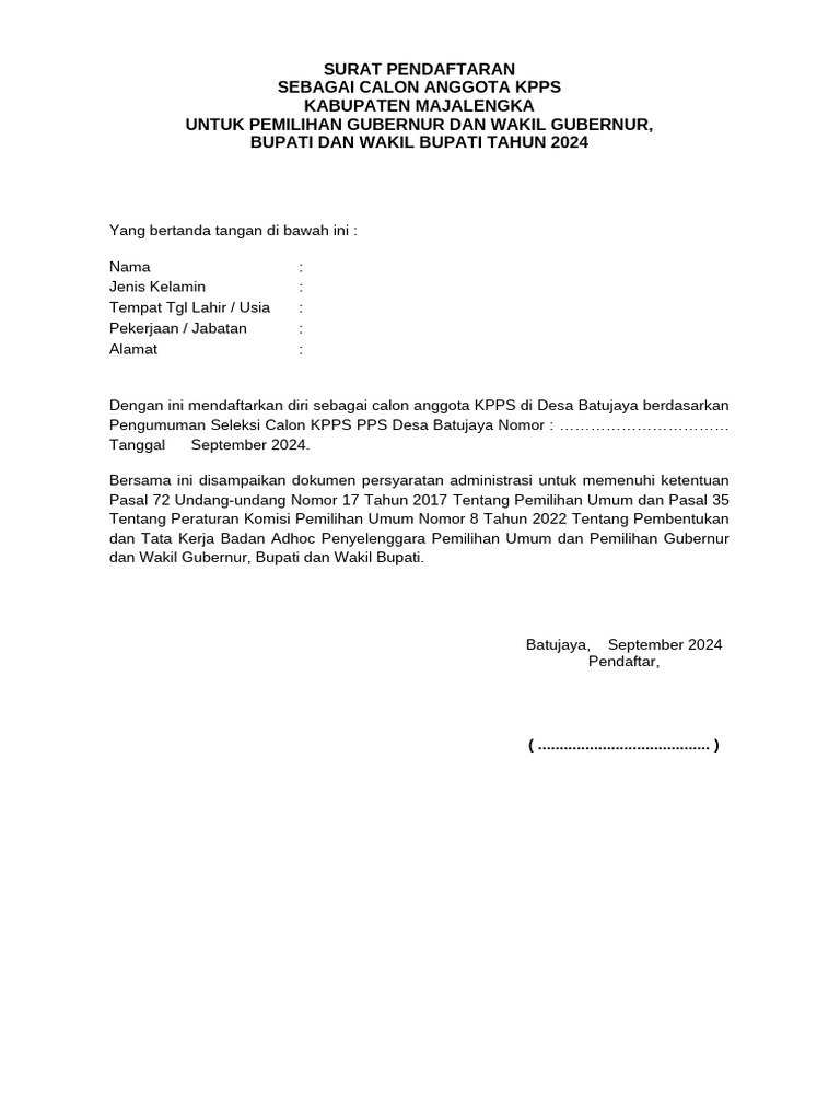 Form pendaftaran kpps pdf