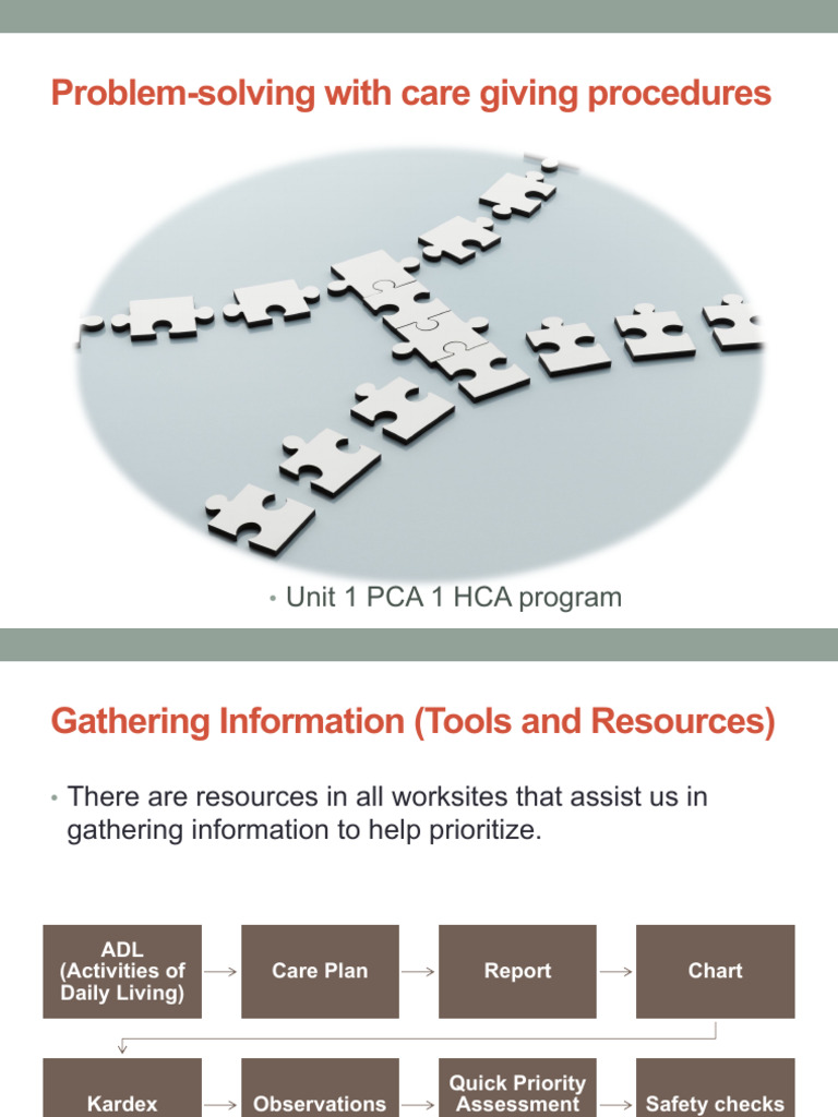 Unit 1-Problem-Solving With Care Giving Procedures | PDF