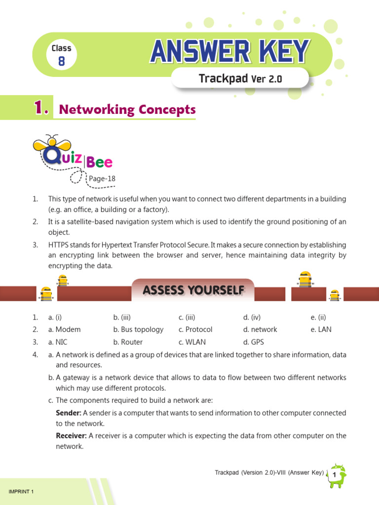 Solution Track Pad Class 8 | PDF