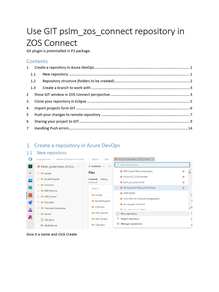 20 - Use GIT Repository in ZOS Connect Perspective | PDF