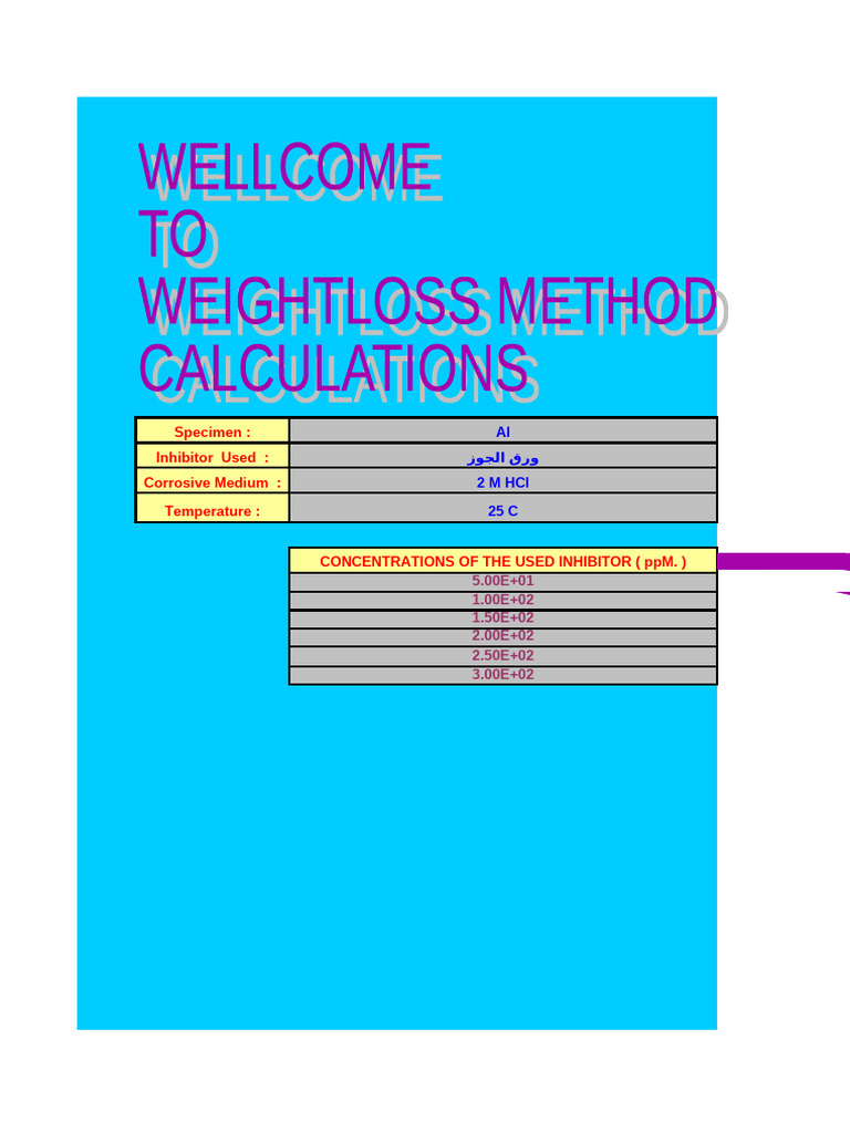 Weight Loss Calculation Sheet 25 | PDF