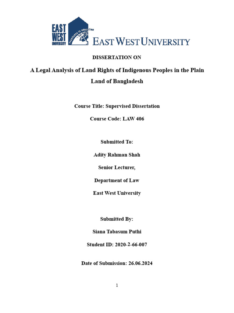 A Legal Analysis of Land Rights of Indigenous Peoples in The Plain | PDF
