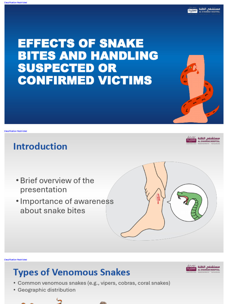 Snake Bite Safety for Workers | PDF | Clinical Medicine | Diseases And ...