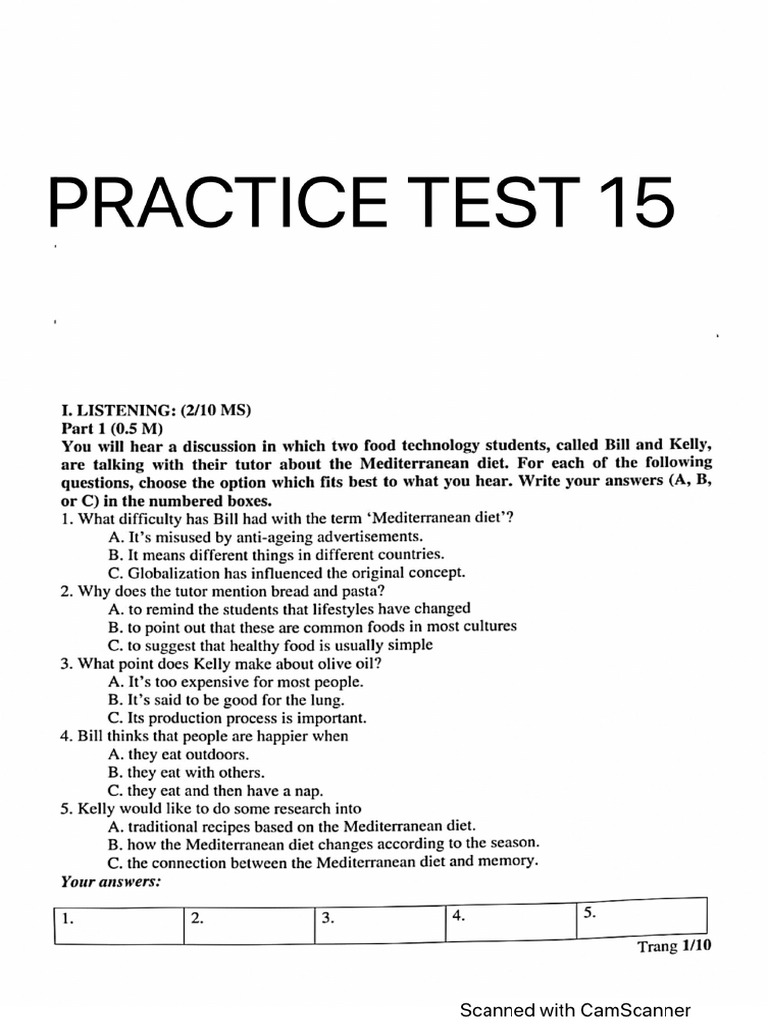 Practice Test 15 | PDF