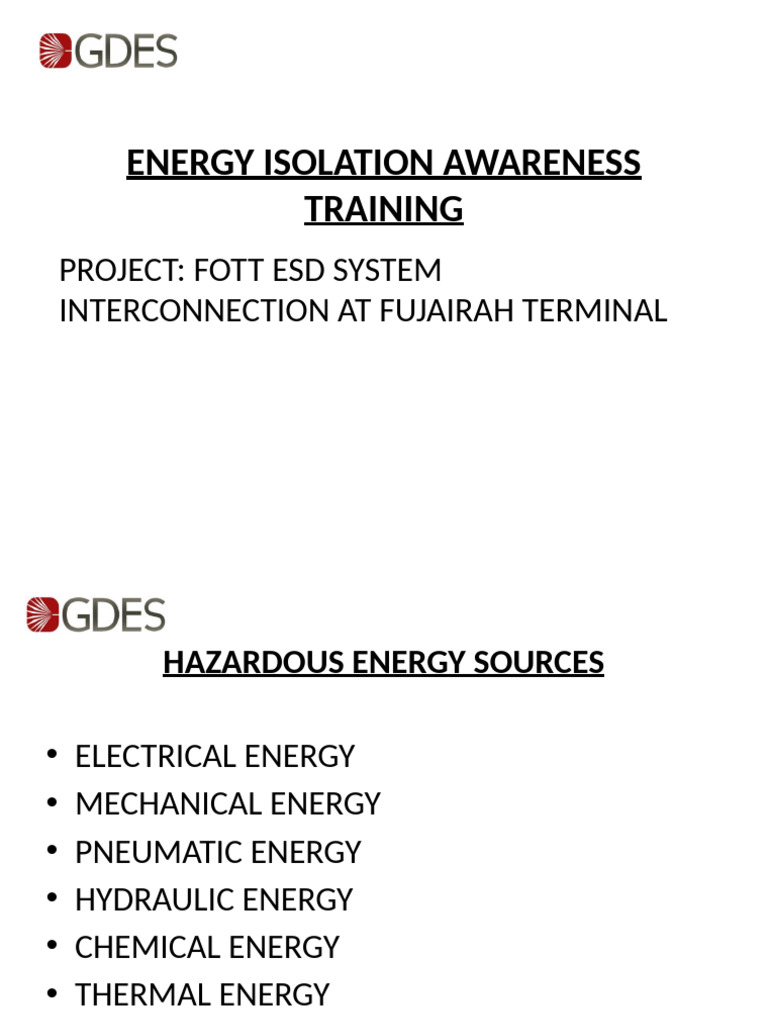 Energy Isolation | PDF