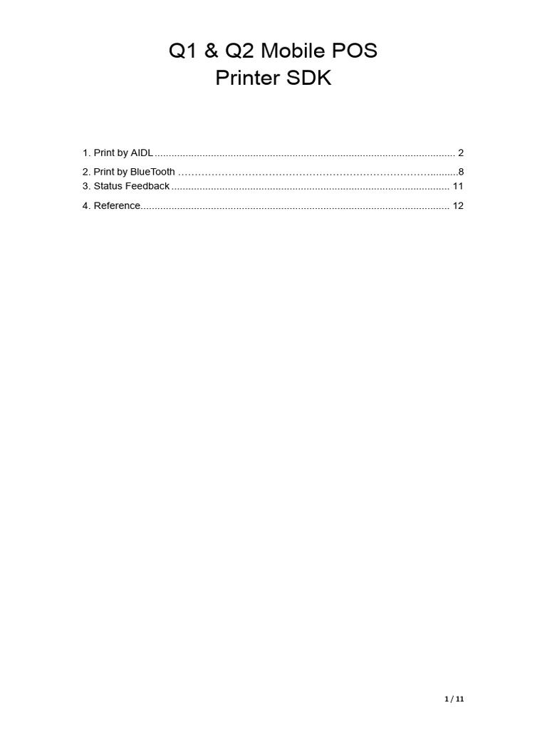 Q1 & Q2 Printer SDK | PDF