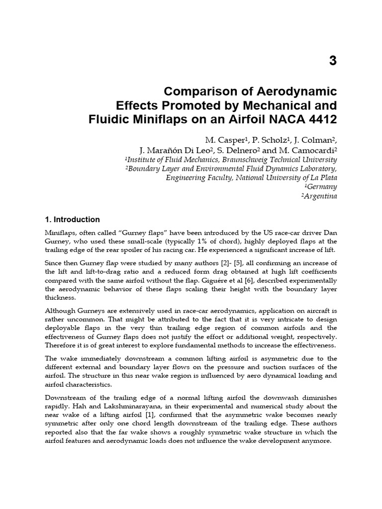 Comparison of Aerodynamic Effects Promoted by Mechanical and Fluidic ...