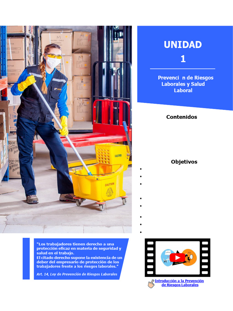 1.-Unidad 1 - Prevención de Riesgos Laborales y Salud Laboral | PDF