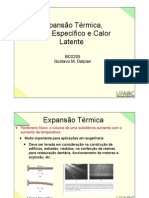 Expansão Térmica, Calor Específico e Calor Latente