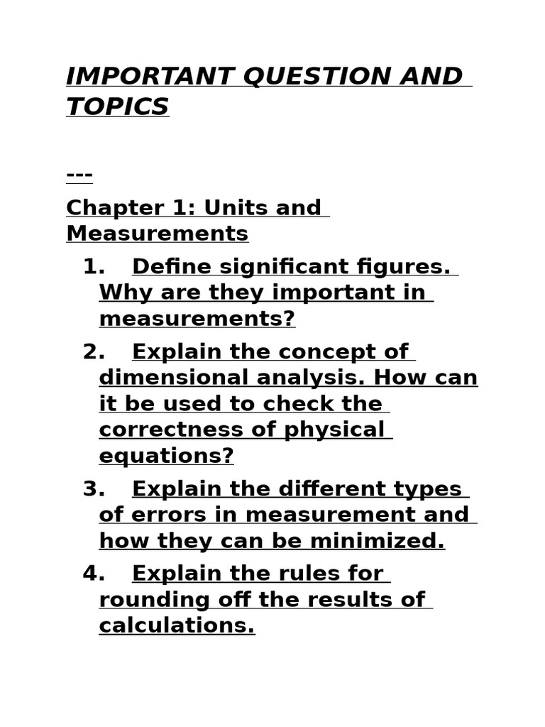 Important question and topics pdf