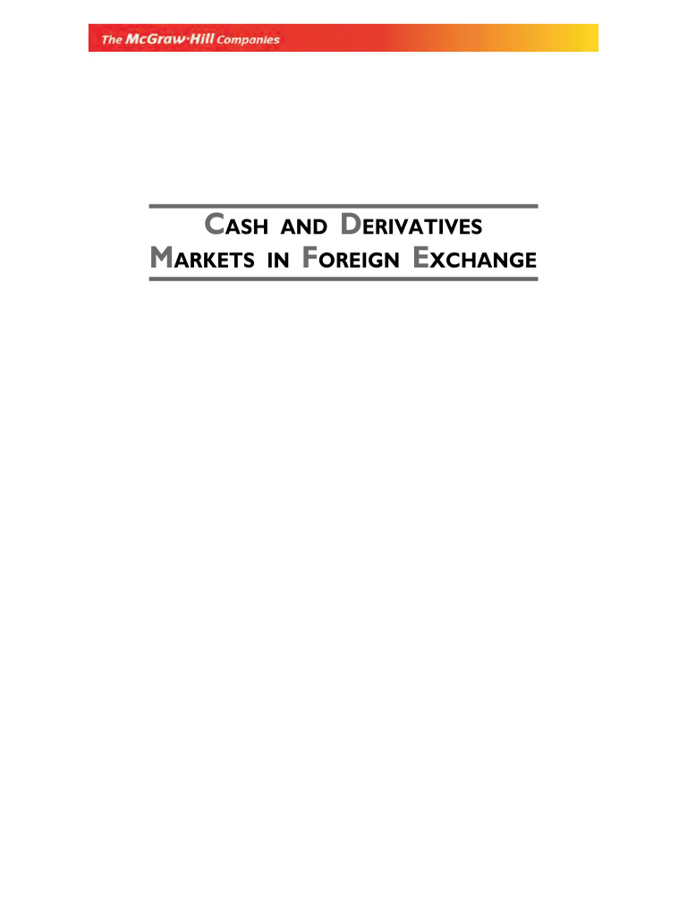 Cash and Derivatives Markets in Foreign Exchange (A. v. Rajwade) | PDF