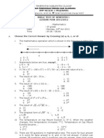 Mid Test MTK Class 7 SEM 1 2011