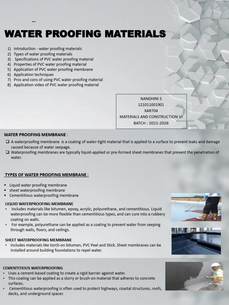 Water Proofing Materials | PDF