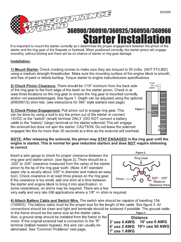 Starter Instructions | PDF