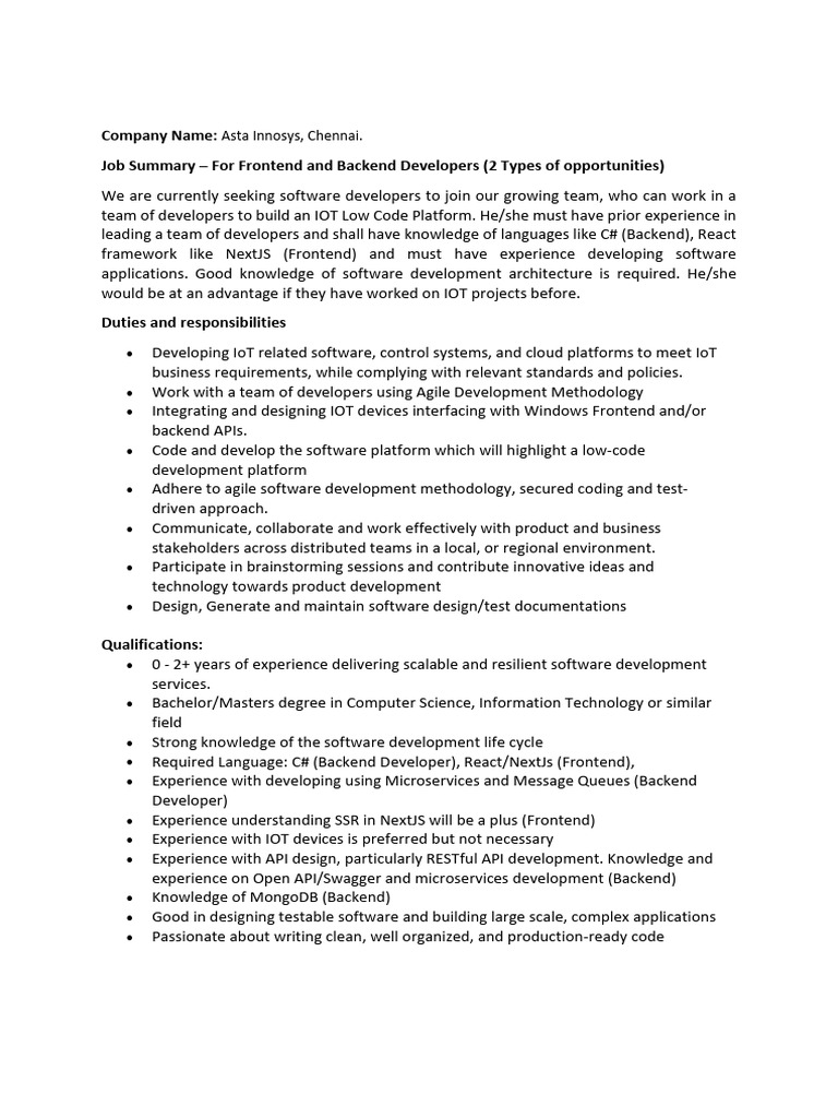 Asta Innosys | PDF
