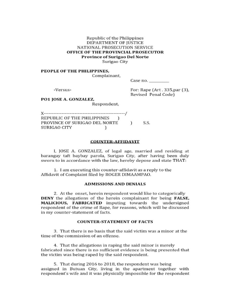 Counter - Affidavit | PDF