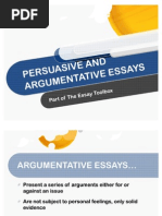 Essay Tool Box-Argumentative and Persuasive