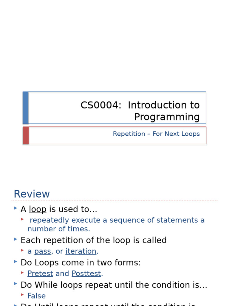 For Next Loops | PDF