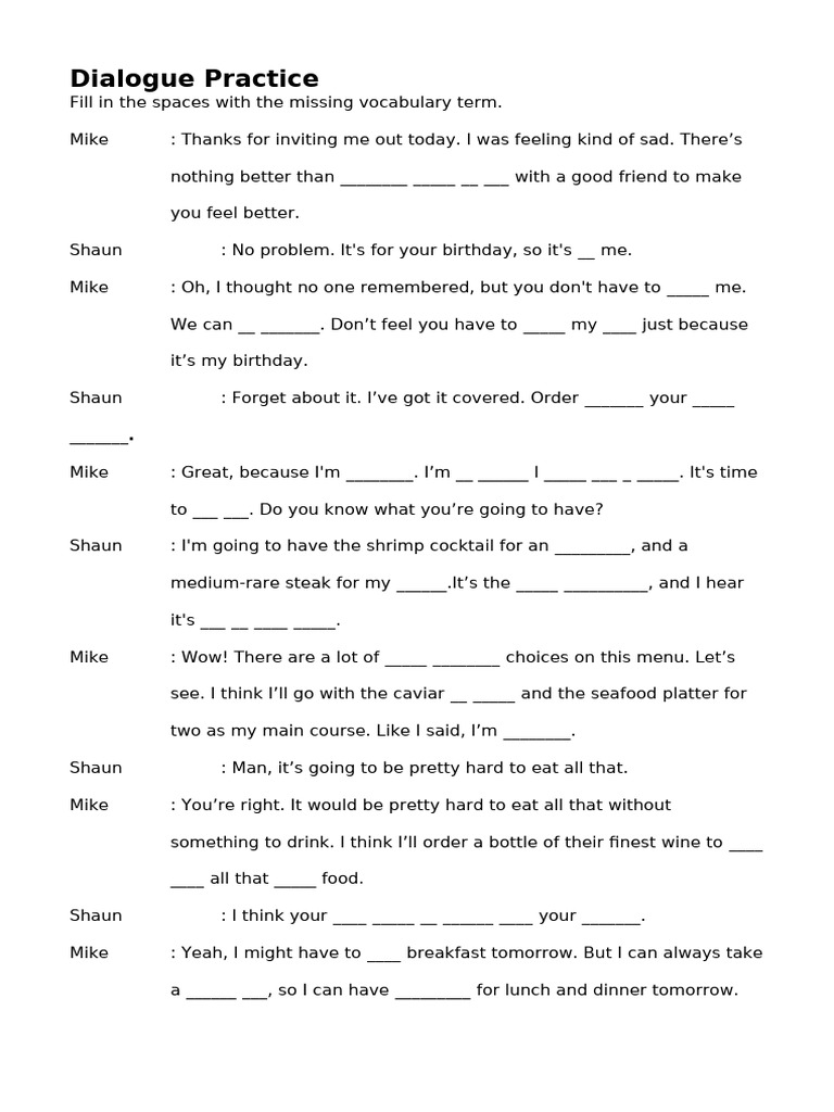 Dialogue Practice Reading Toefl | PDF