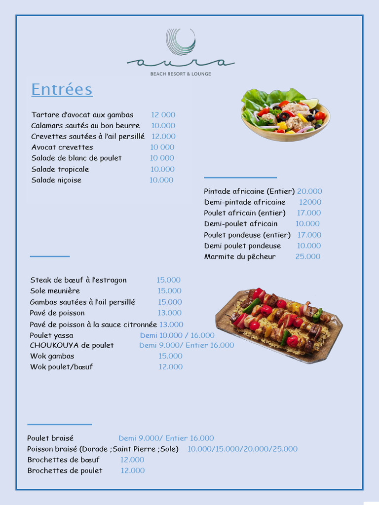 Menu AURA | PDF