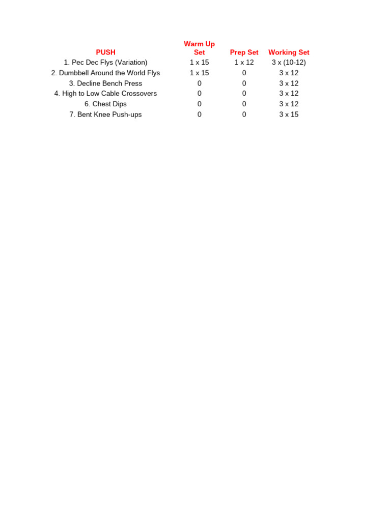 Side chest workout split pdf
