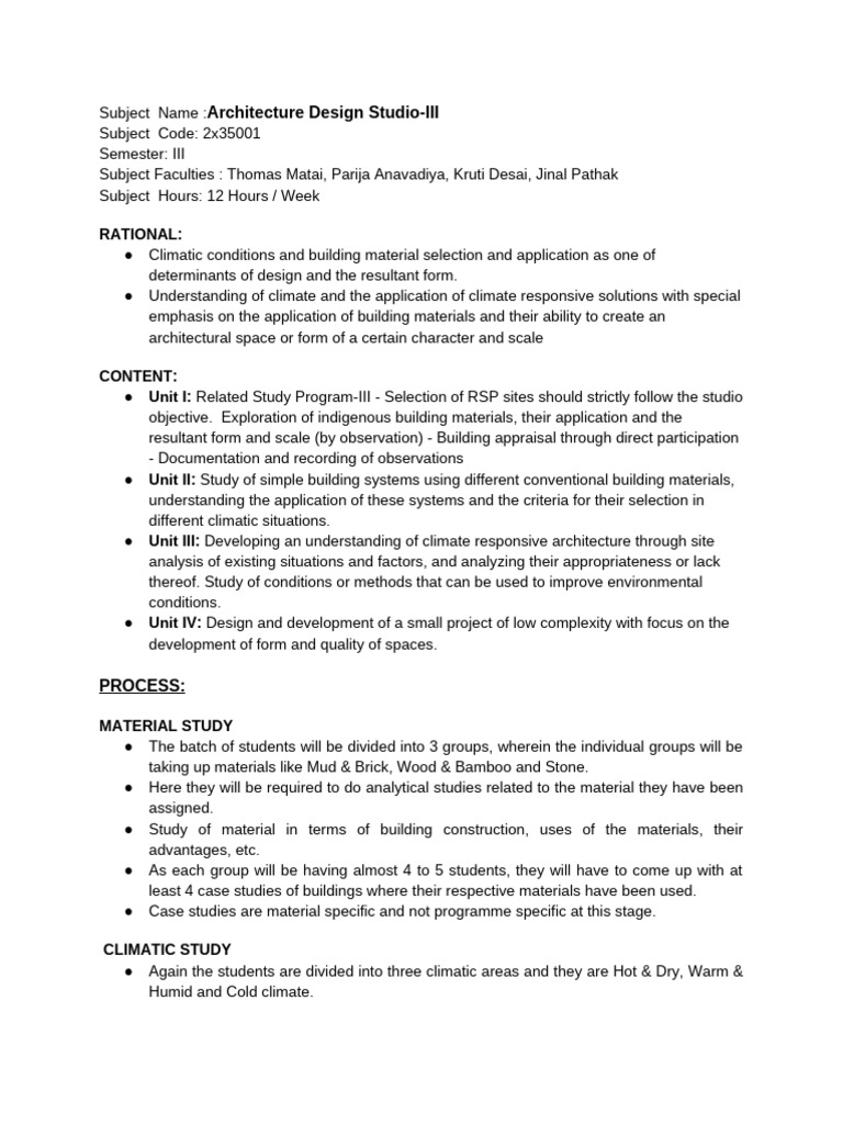 Climate-Responsive Architecture Studio III | PDF | Building Materials