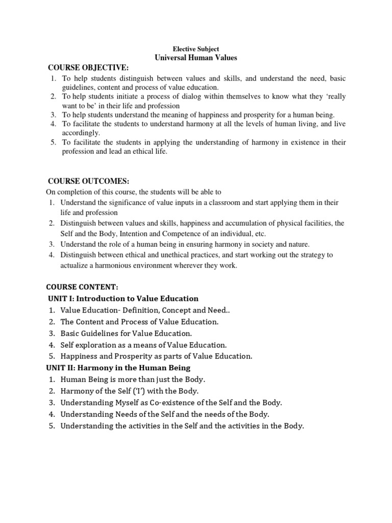 Goec universal human values pdf