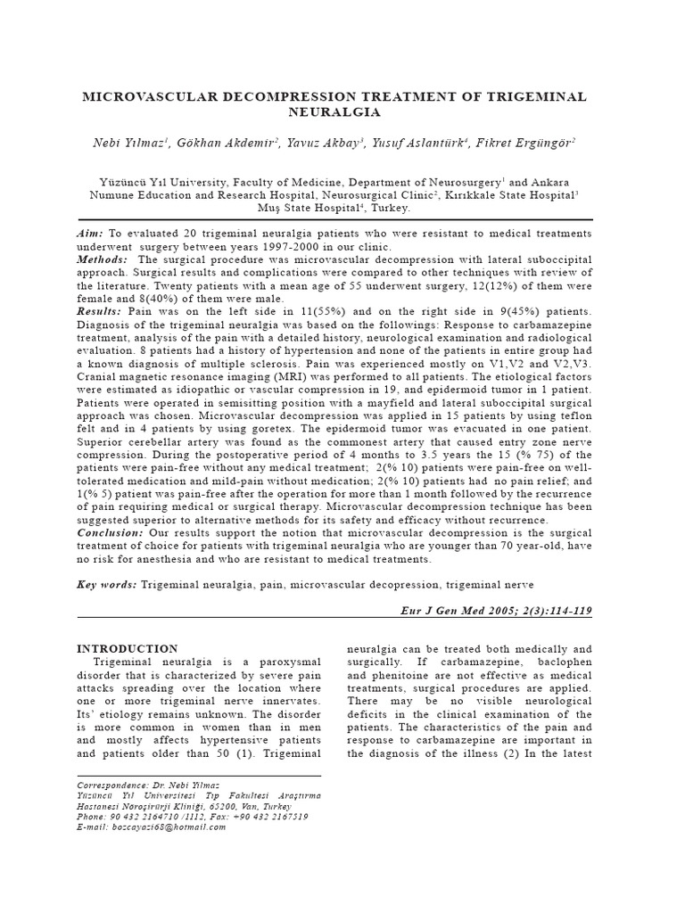 Microvascular Descompression | PDF