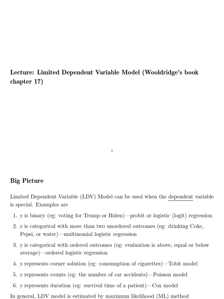 Understanding Limited Dependent Variable Models | PDF | Logistic ...