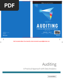 Auditing A Practical Approach With Data Analytics, 2e Raymond Johnson, Laura Wiley
