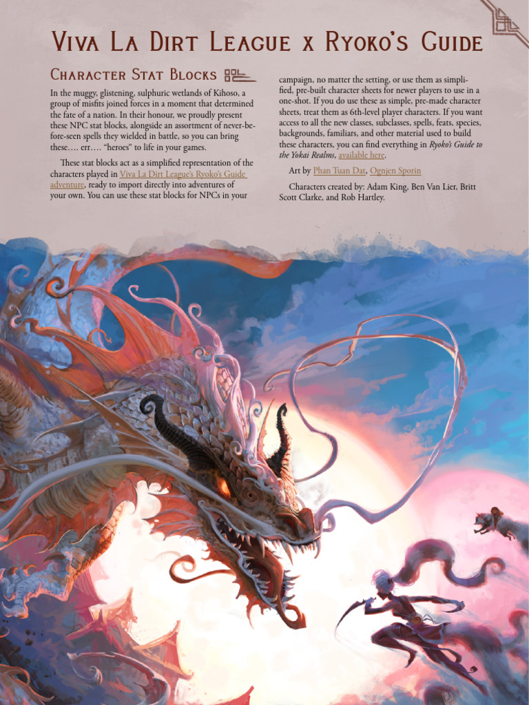 NPC Stat Blocks for Ryoko's Guide | PDF | Gary Gygax Games | Dungeons ...