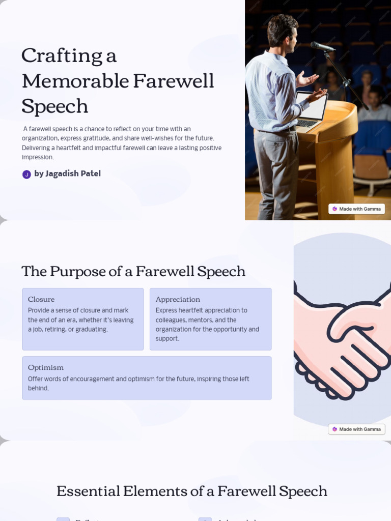 Crafting A Memorable Farewell Speech | PDF