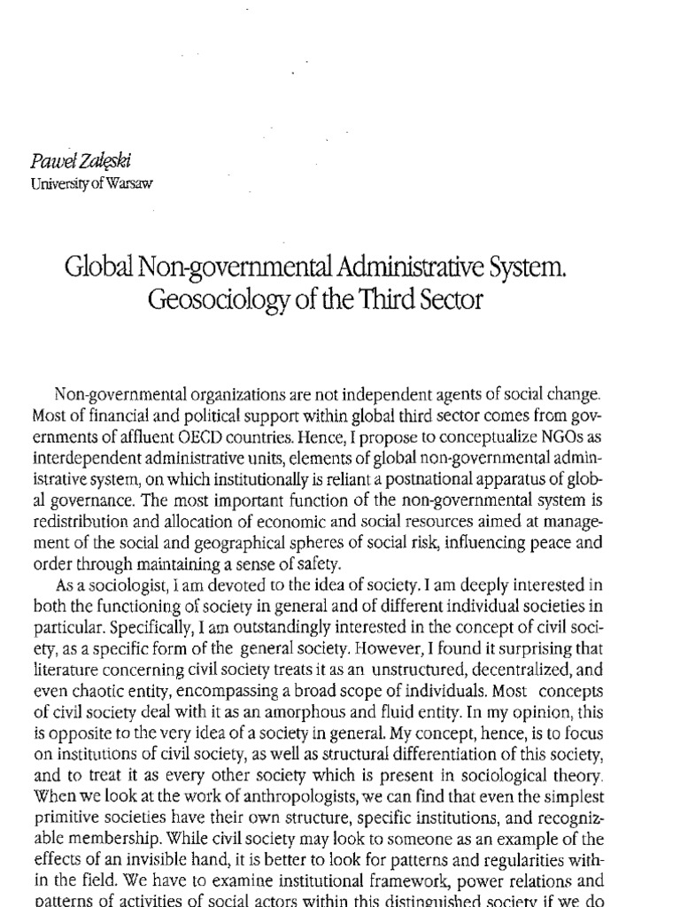 Global Administrative Systems and NGOs | PDF | Non Governmental ...