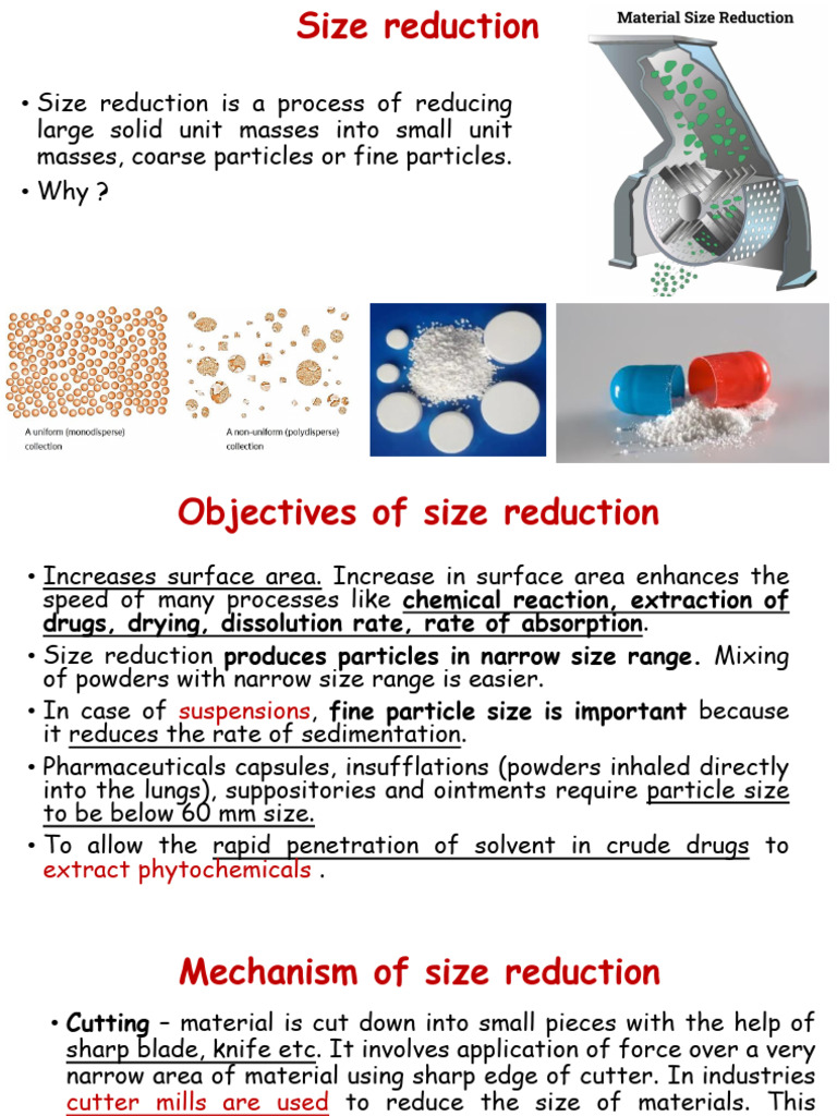 Size Reduction | PDF