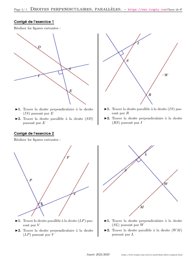 Exercice droite segment 23 corrige pdf