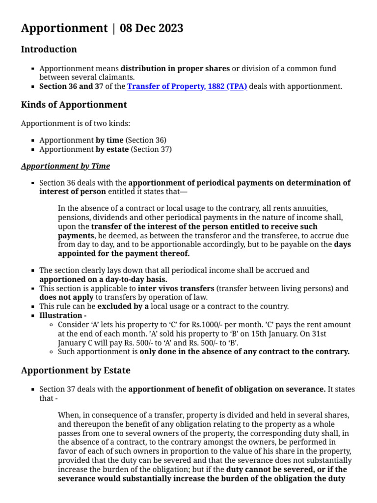 Apportionment | PDF