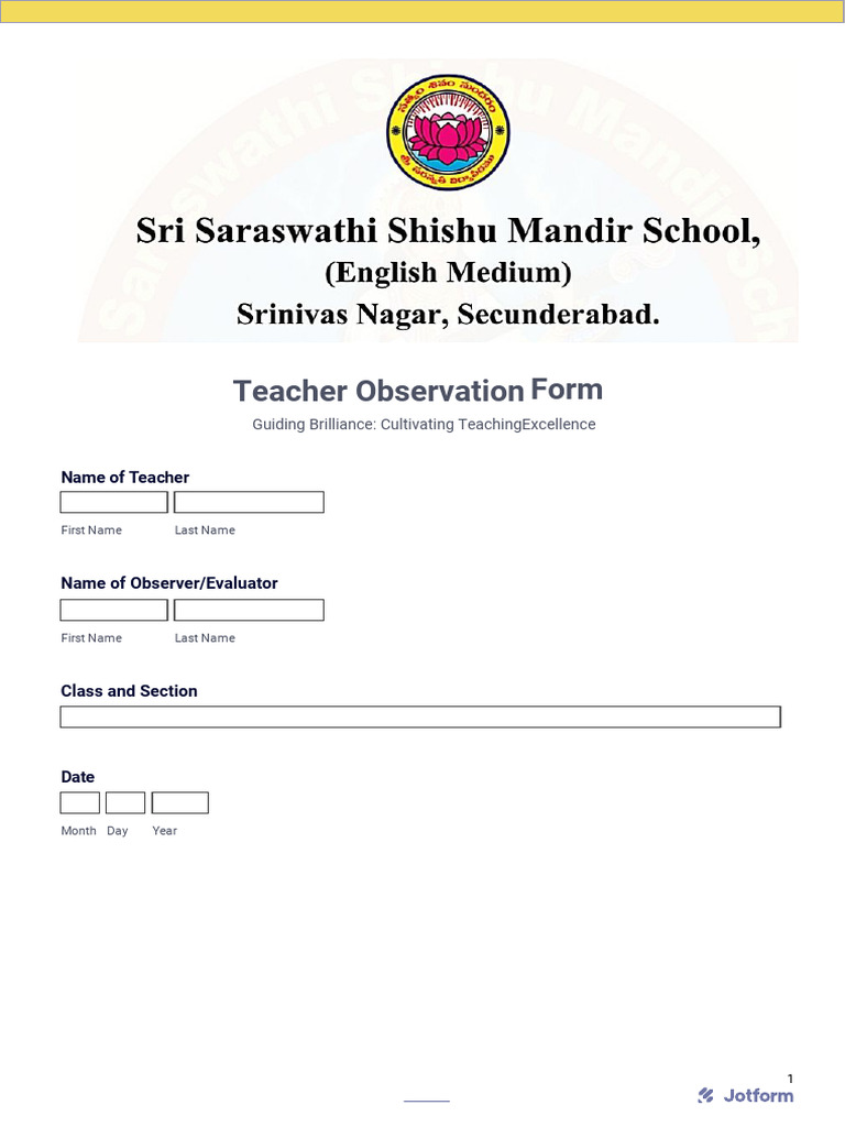 Teacher Observation Form | PDF