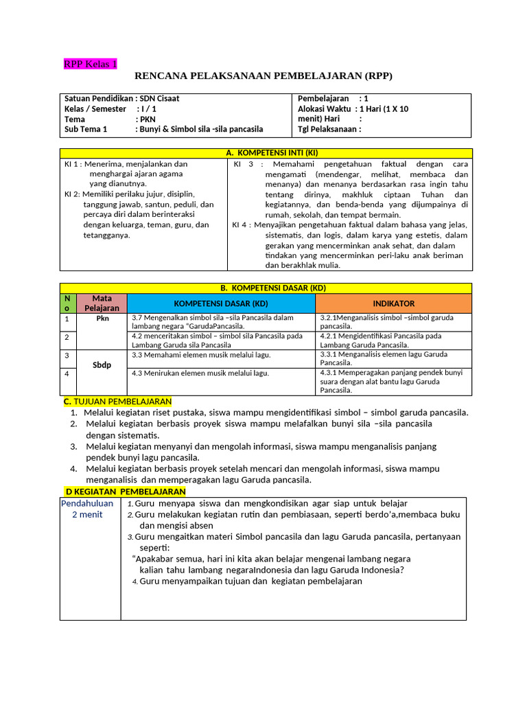 RPP PPKN | PDF