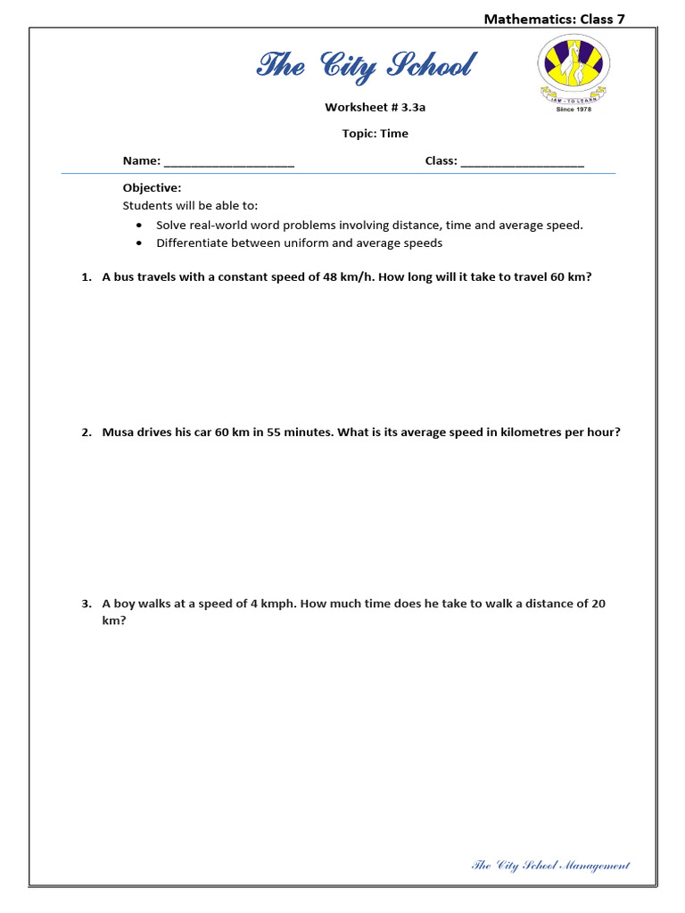 Worksheet 3.3a | PDF