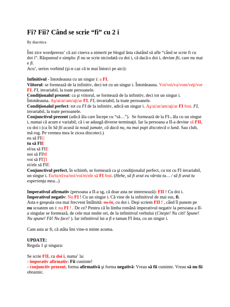 Fi Vs Fii | PDF | Language Arts & Discipline | Foreign Language Studies