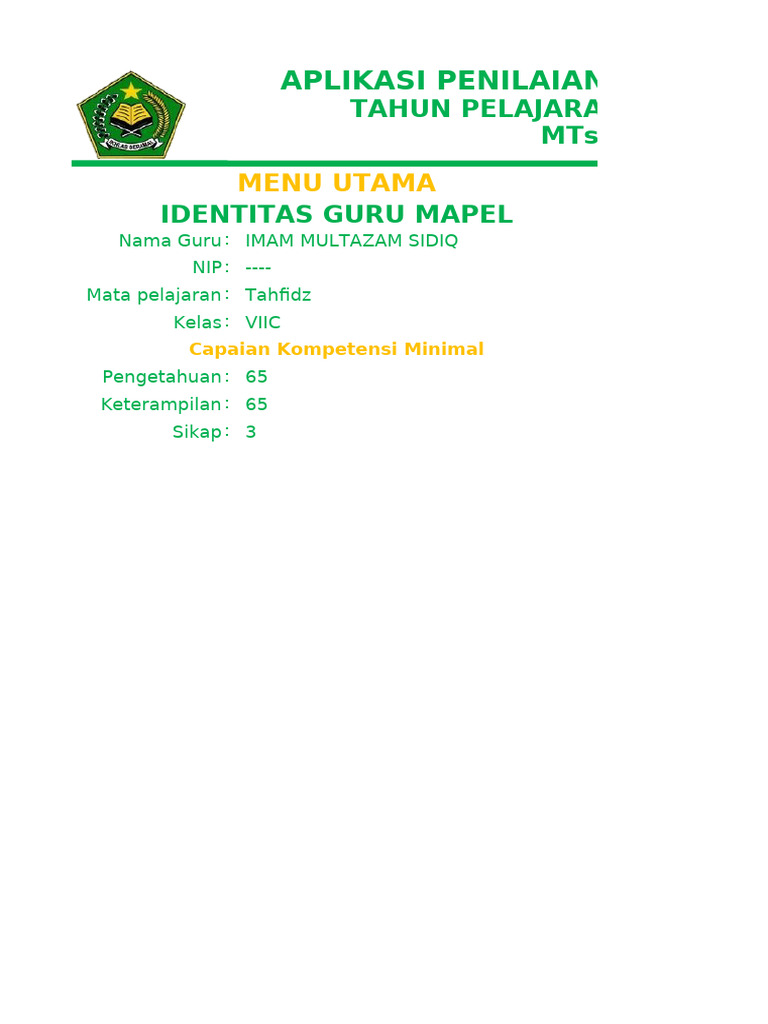 7C Nilai TAKHFIDZ MTs A 2020-2021- | PDF